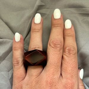 Chic Brown Geometric Ring